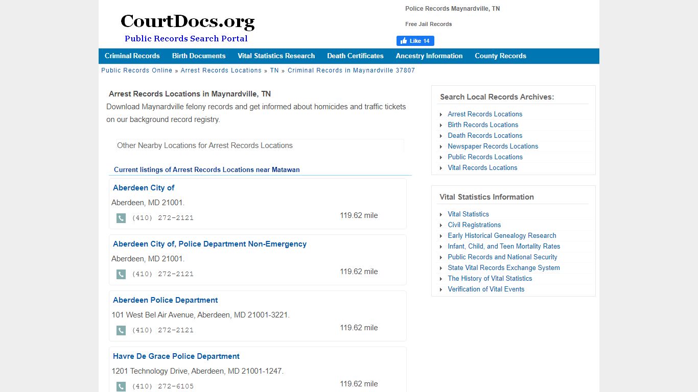 Police Records Maynardville, TN - Free Jail Records