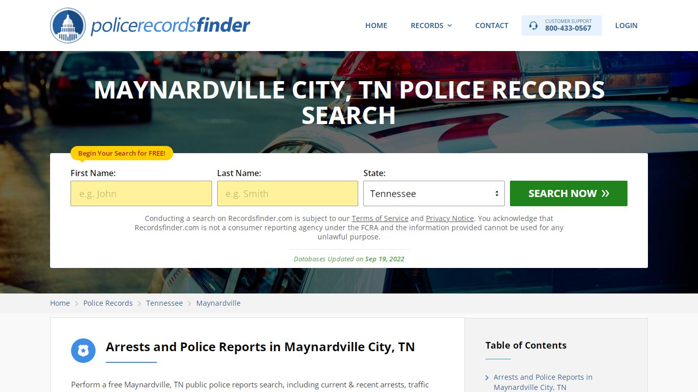 MAYNARDVILLE CITY, TN POLICE RECORDS SEARCH - RecordsFinder