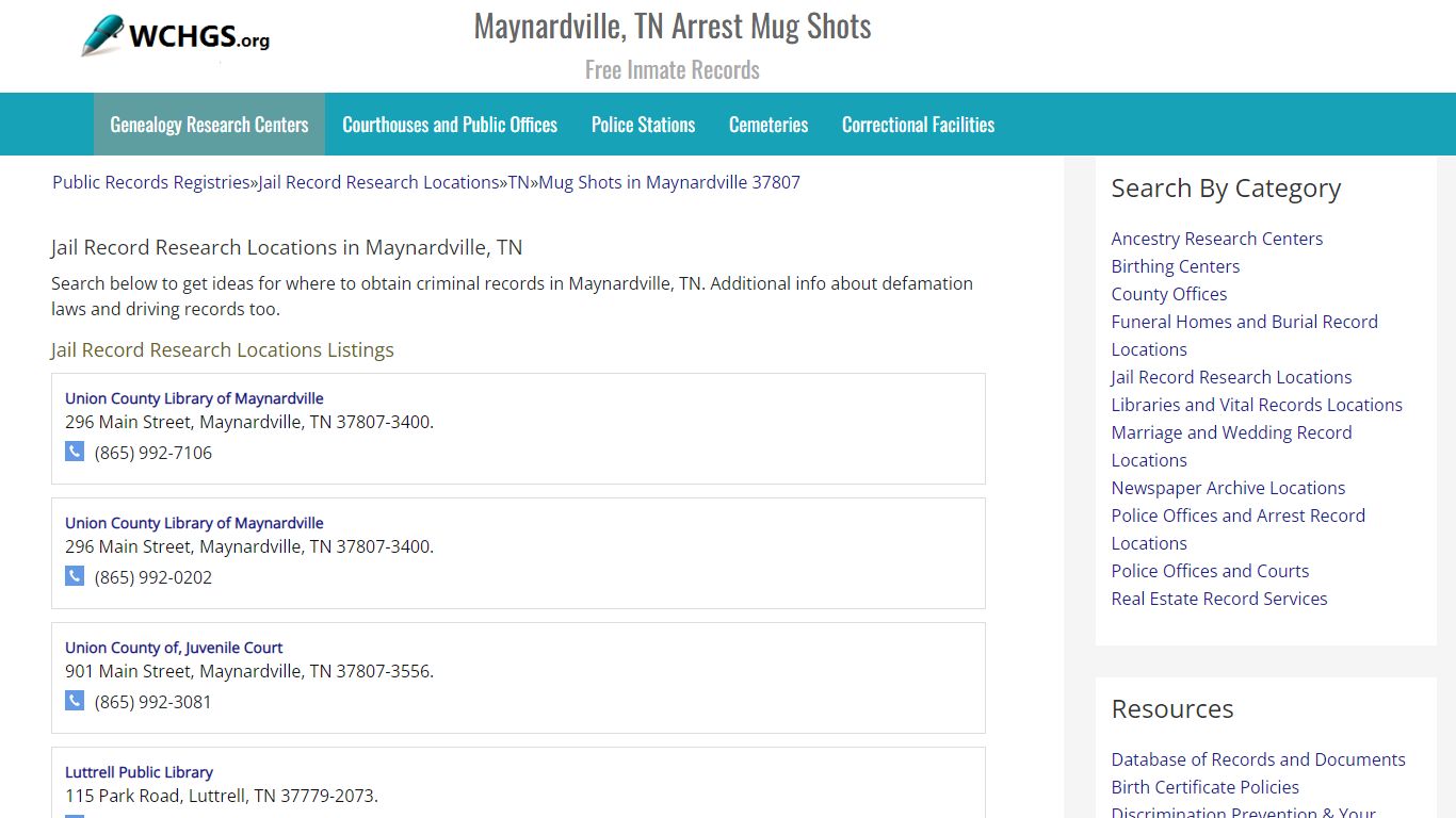 Maynardville, TN Arrest Mug Shots - Free Inmate Records